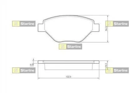 Гальмівні колодки дискові STARLINE BD S435 (фото 1)