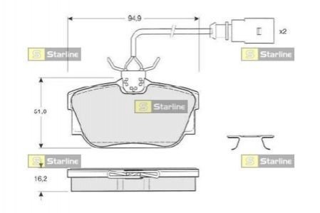 Гальмівні колодки дискові STARLINE BD S207