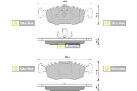 Гальмівні колодки дискові STARLINE BD S370 (фото 1)