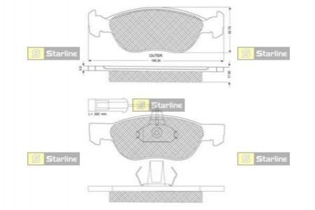 Гальмівні колодки дискові STARLINE BD S123