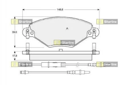 Гальмівні колодки дискові STARLINE BD S341 (фото 1)