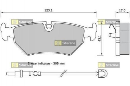 Гальмівні колодки дискові STARLINE BD S396