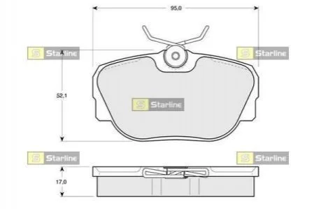 Гальмівні колодки дискові STARLINE BD S102 (фото 1)