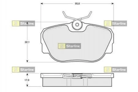 Гальмівні колодки дискові STARLINE BD S102