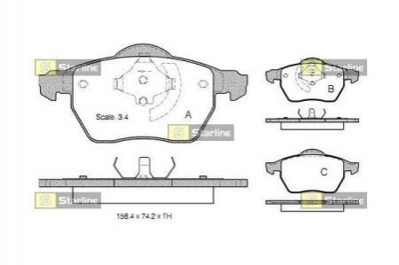 Гальмівні колодки дискові STARLINE BD S101 (фото 1)