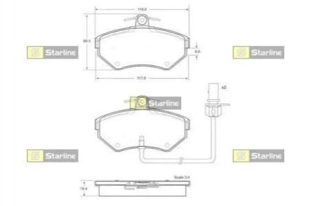 Гальмівні колодки дискові STARLINE BD S144 (фото 1)