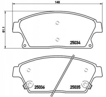 Колодка торм. диск. CHEVROLET CRUZE 1.6-2.0CDI 05/09- передн. BREMBO P59 077