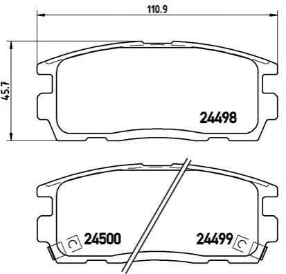 Колодка торм. диск. CHEVROLET CAPTIVA задн. (пр-во) BREMBO P10 004 (фото 1)