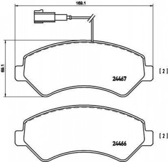 Колодки тормозные дисковые, к-кт. BREMBO P23 136