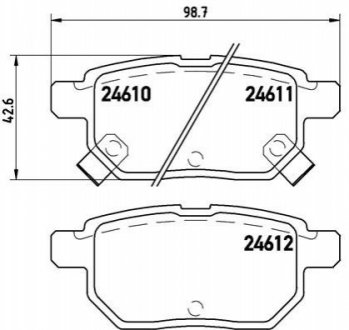 Колодка гальм. диск. TOYOTA AURIS задн. BREMBO P83 083 (фото 1)