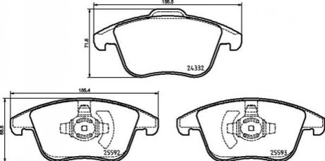 Гальмівні колодки дискові BREMBO P24 211