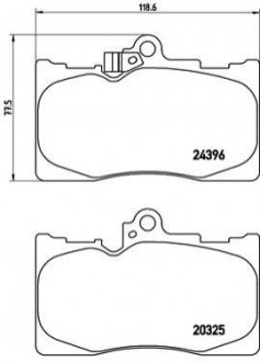 Колодка торм. диск. LEXUS GS передн. BREMBO P83 072