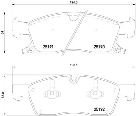 Колодка торм. диск. JEEP GRAND CHEROKEE 2011- 18 WHEELS передн. (пр-во) BREMBO P37 017 (фото 1)