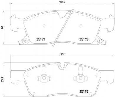 Колодка торм. диск. JEEP GRAND CHEROKEE 2011- 18 WHEELS передн. (пр-во) BREMBO P37 017