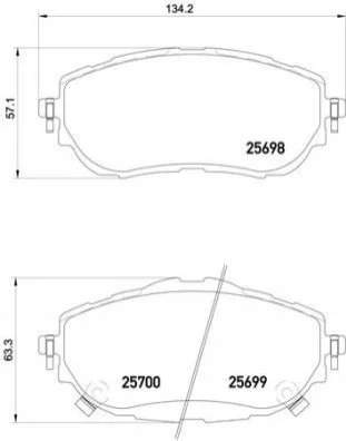 Колодка гальм. диск. TOYOTA AURIS 1.3-2.0 2012-, COROLLA 1.33-1.8 2013 - передн. (вир-во) BREMBO P83 150 (фото 1)
