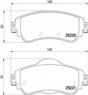 Гальмівні колодки дискові BREMBO P61 105