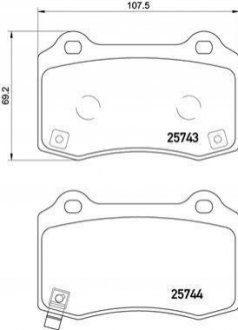 Гальмівні колодки дискові BREMBO P30 074