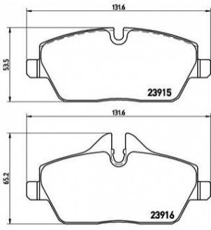 Колодка торм. диск. MINI COOPER 06-,ONE 09-,CLUBMAN 2010- передн. BREMBO P06 034