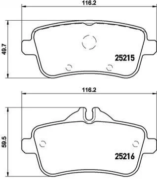 Колодки задние, 11- X166/W166/C292 BREMBO P50 100 (фото 1)