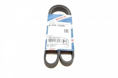 Ремень п-клиновой 6pk1020 (пр-во Bosch) BOSCH 1 987 947 817