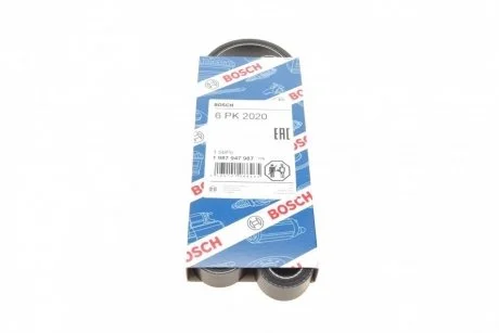 Ремень поликлин. 6PK2020 (пр-во Bosch) BOSCH 1 987 947 987