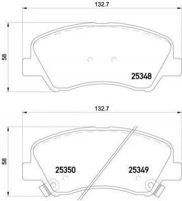 Колодки тормозные дисковые, к-кт. BREMBO P18 025 (фото 1)