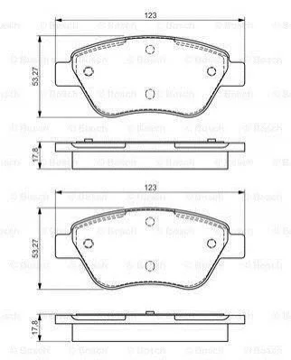 Гальмівні колодки дискові BOSCH 0986495102 (фото 1)