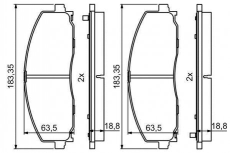 Гальмівні колодки дискові BOSCH 0986494769