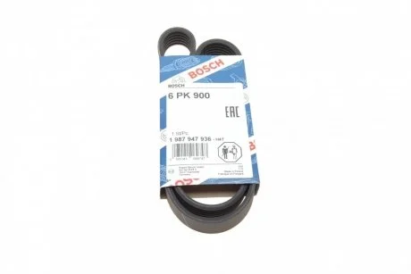 Ремень поликлин. 6PK900 (пр-во Bosch) BOSCH 1 987 947 936
