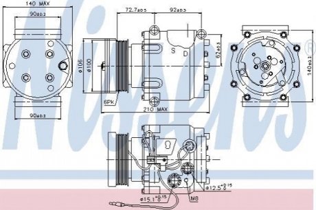 Компресор кондицiонера NISSENS 89066