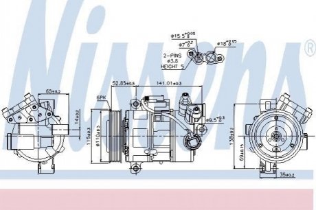 Компресор кондицiонера NISSENS 89086