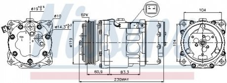 Компресор кондицiонера NISSENS 89032