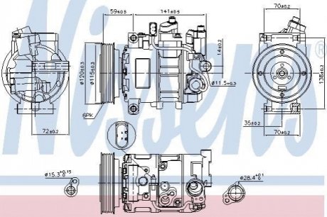 Компресор кондицiонера NISSENS 89111