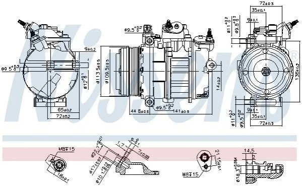 Компрессор кондиционера FORD C-MAX/ FOCUS/ MONDEO (Nissens) NISSENS 890419 (фото 1)