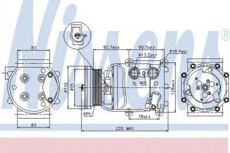 Компресор кондицiонера NISSENS 89071