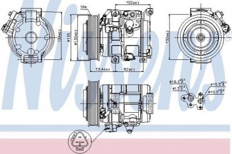 Компресор кондицiонера NISSENS 89250