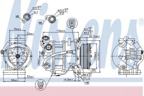 Компресор кондицiонера NISSENS 89350