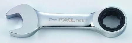 Ключ рожково-накидной с трещеткой корот, 10мм FORCE 757S10