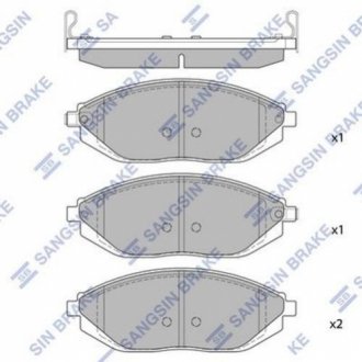 Комплект гальмівних колодок з 4 шт. дисків Hi-Q (SANGSIN) SP1392