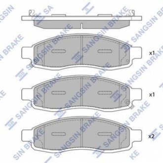 Комплект гальмівних колодок з 4 шт. дисків Hi-Q (SANGSIN) SP1455