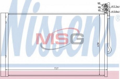 Радиатор кондиционера PORSCHE Cayenne/ VW TOUAREG (7P) (10-) NISSENS 940157