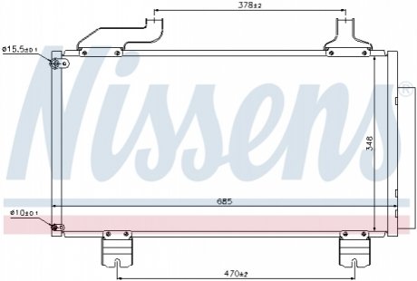 Радіатор кондиціонера HONDA ACCORD VIII (CU) (08-) NISSENS 940114