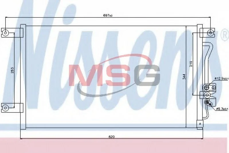 Конденсатор кондиционера MITSUBISHI (пр-во Nissens) NISSENS 94790 (фото 1)