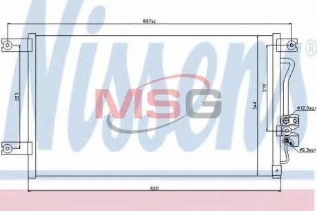 Конденсатор кондиционера MITSUBISHI (пр-во Nissens) NISSENS 94790