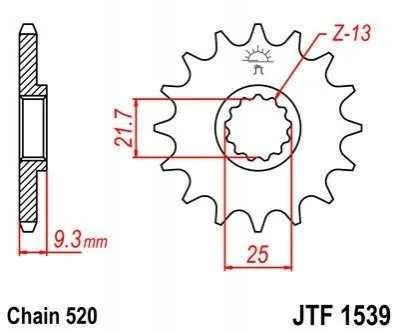 Передня зірка MOTO JT MOTO 10446914 (фото 1)