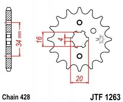 Передня зірка MOTO JT MOTO 10232915 (фото 1)