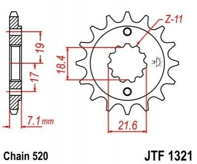 Передня зірка MOTO JT MOTO 10144214 (фото 1)
