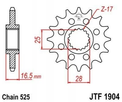 Передня зірка MOTO JT MOTO 10550116 (фото 1)