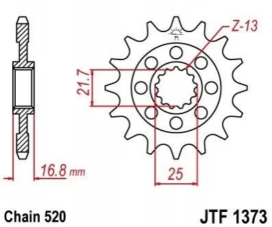 Передня зірка MOTO JT MOTO 10146816 (фото 1)