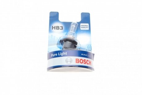 Лампа розжарювання HB3 12V 60W P20d PURE LIGHT 1шт. blister BOSCH 1 987 301 062 (фото 1)